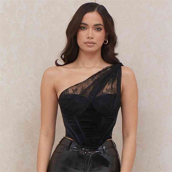 summer women black lace one shoulder short sleeveles club celebrity runway party outwear mini crop 210507, White
summer women black lace one shoulder short sleeveles club celebrity runway party outwear mini crop 210507, White