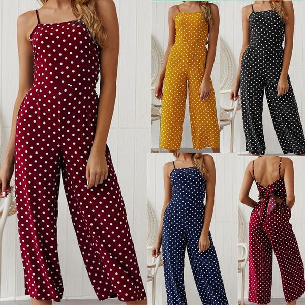 women's jumpsuits & rompers women summer bow tie wide leg pants backless bodysuit boho playsuits overalls female polka dot beach wear, Black;white
women's jumpsuits & rompers women summer bow tie wide leg pants backless bodysuit boho playsuits overalls female polka dot beach wear, Black;white