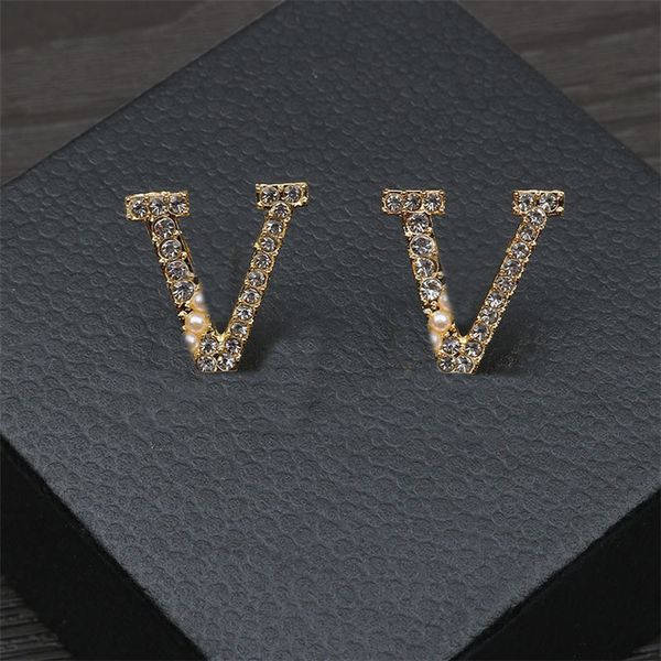 fashion letter diamond charm earrings pearl designer earrings studs women jewelry sets gift for party anniversary, Golden
fashion letter diamond charm earrings pearl designer earrings studs women jewelry sets gift for party anniversary, Golden