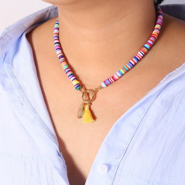 chokers rainbow color soft pottery necklace bohemian shell tassel winding party travel for friends girls women jewelry gift, Golden;silver
chokers rainbow color soft pottery necklace bohemian shell tassel winding party travel for friends girls women jewelry gift, Golden;silver