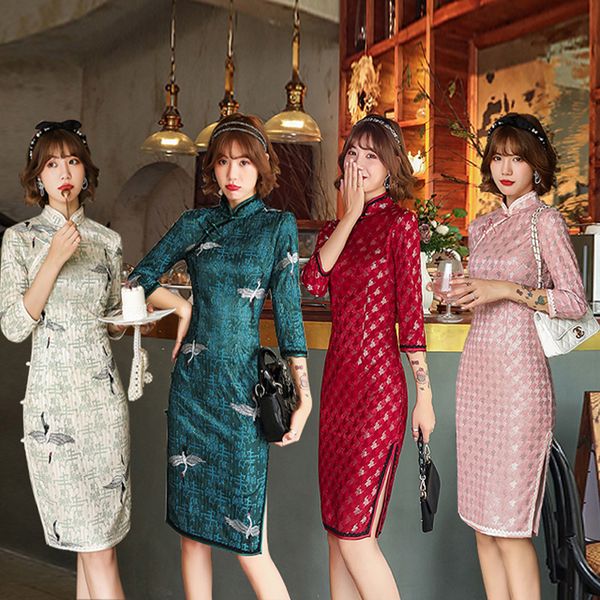 elegant orientale women knee-length houndstooth chiffon qipao chinese mandarin collar lace trim cheongsam oversize 4xl, Red
elegant orientale women knee-length houndstooth chiffon qipao chinese mandarin collar lace trim cheongsam oversize 4xl, Red