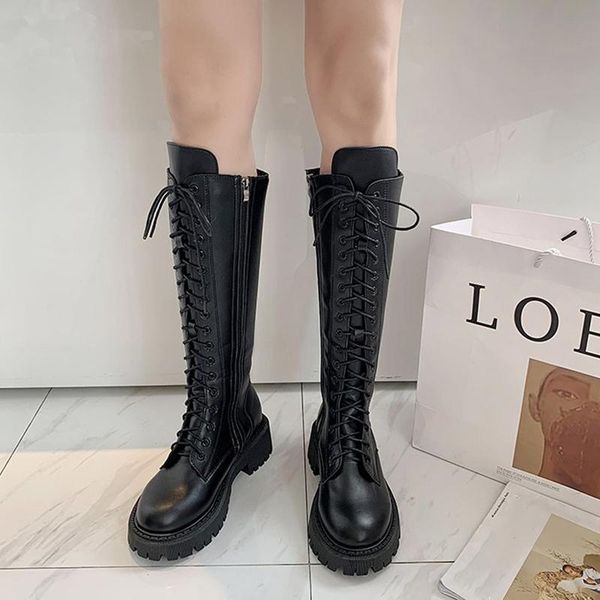 boots 2021 autumn winter women's long black zipper pu leather knee high female fashion lace up platform botas mujer m4-88
boots 2021 autumn winter women's long black zipper pu leather knee high female fashion lace up platform botas mujer m4-88