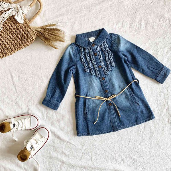 1-4yrs baby girls dresses autumn children's clothing fashion single-breasted long-sleeved lapel denim dress 210429, Red;yellow
1-4yrs baby girls dresses autumn children's clothing fashion single-breasted long-sleeved lapel denim dress 210429, Red;yellow