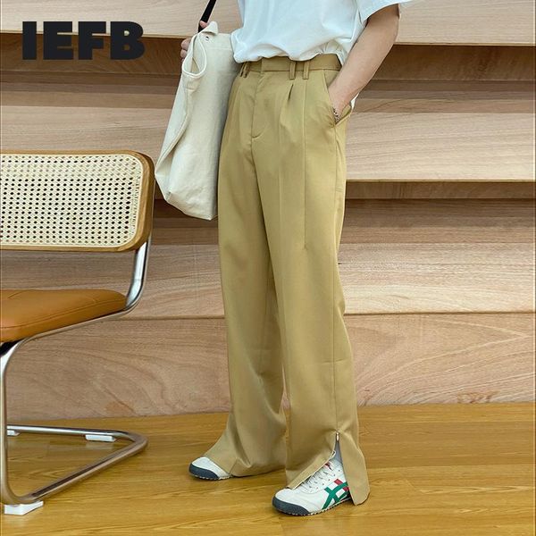 men's suits & blazers iefb bottoms niche design split suit pants mans korean trend high waist slim fashion black khaki floor trousers, White;black
men's suits & blazers iefb bottoms niche design split suit pants mans korean trend high waist slim fashion black khaki floor trousers, White;black