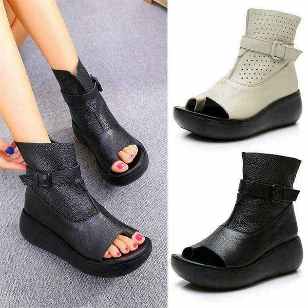 goth womens genuine leather gladiator sandals high platform creepers boots shoes, Black
goth womens genuine leather gladiator sandals high platform creepers boots shoes, Black