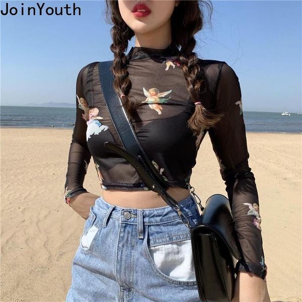 joinyouth women clothes t shirts angel print crop see throught t-shirts thin short long-sleeved korean 2021 tshirt women's t-s, White
joinyouth women clothes t shirts angel print crop see throught t-shirts thin short long-sleeved korean 2021 tshirt women's t-s, White