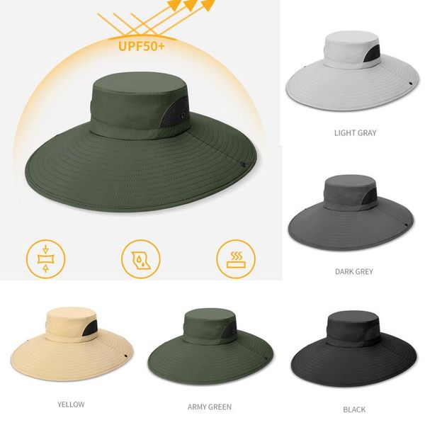 wide brim hats summer adjustable uv protection men's outdoor travel mountaineering hat korean big eaves sun protect cap lady, Blue;gray
wide brim hats summer adjustable uv protection men's outdoor travel mountaineering hat korean big eaves sun protect cap lady, Blue;gray