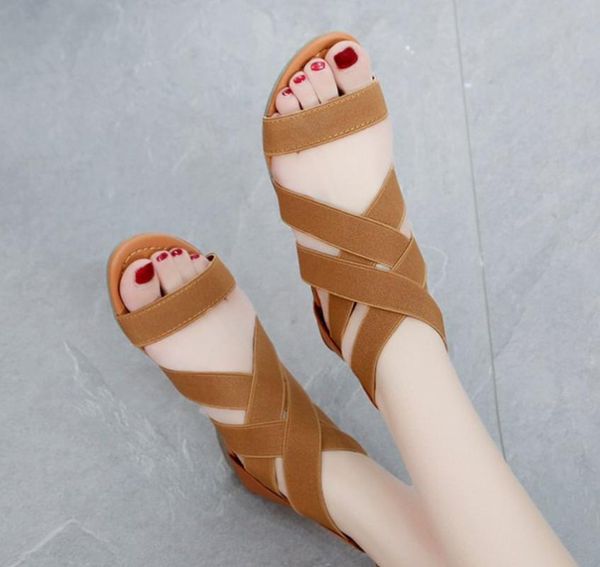 fashion women flat sandals open toe shoes woman classic elastic ladies slip on women's rome female summer, Black
fashion women flat sandals open toe shoes woman classic elastic ladies slip on women's rome female summer, Black