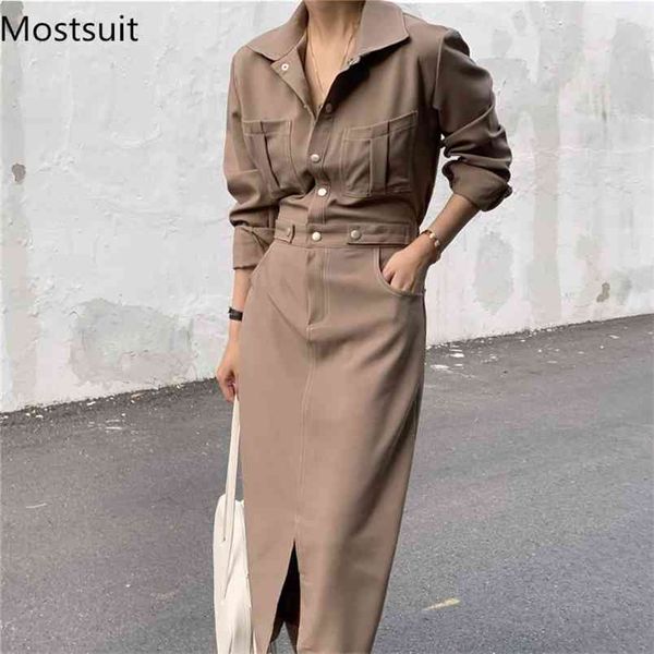 office korean women long dress autumn full sleeve turn-down collar splitting dresses elegant ol style fashion vestidos 210513, Black;gray
office korean women long dress autumn full sleeve turn-down collar splitting dresses elegant ol style fashion vestidos 210513, Black;gray
