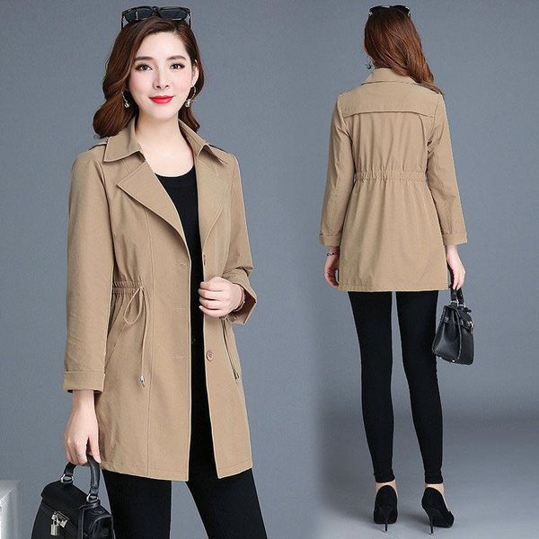 women's trench coats 2021 spring autumn middle-aged mother slim suit collar windbreaker outwear plus size 6xl solid casual female coat, Tan;black
women's trench coats 2021 spring autumn middle-aged mother slim suit collar windbreaker outwear plus size 6xl solid casual female coat, Tan;black