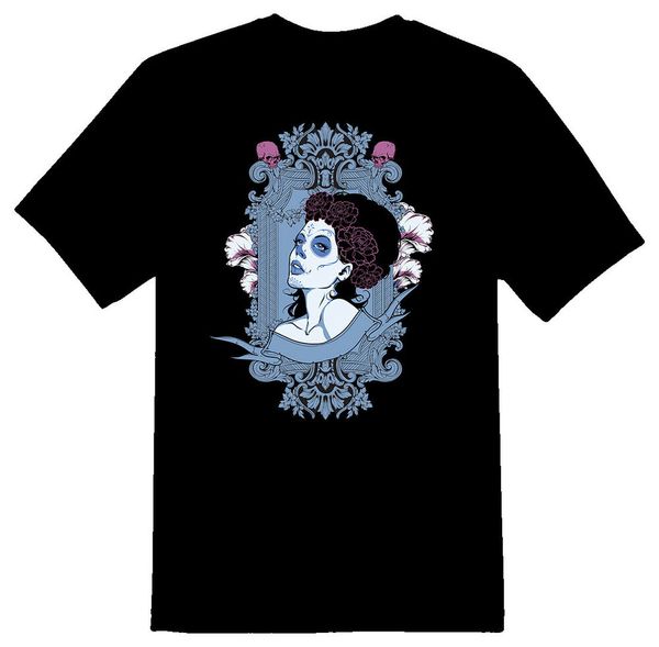 black or white tee zombie girl dead, White;black