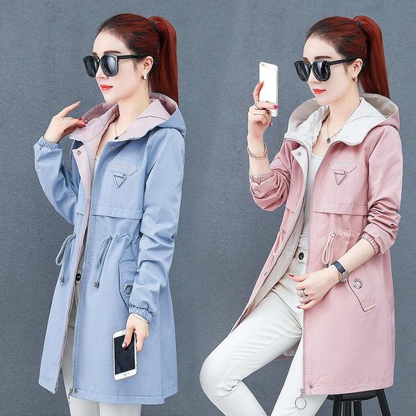 women's trench coats 2021 fashionable windbreaker high-quality coat with a hooded ladies solid slim elegant spring clothing w135, Tan;black
women's trench coats 2021 fashionable windbreaker high-quality coat with a hooded ladies solid slim elegant spring clothing w135, Tan;black