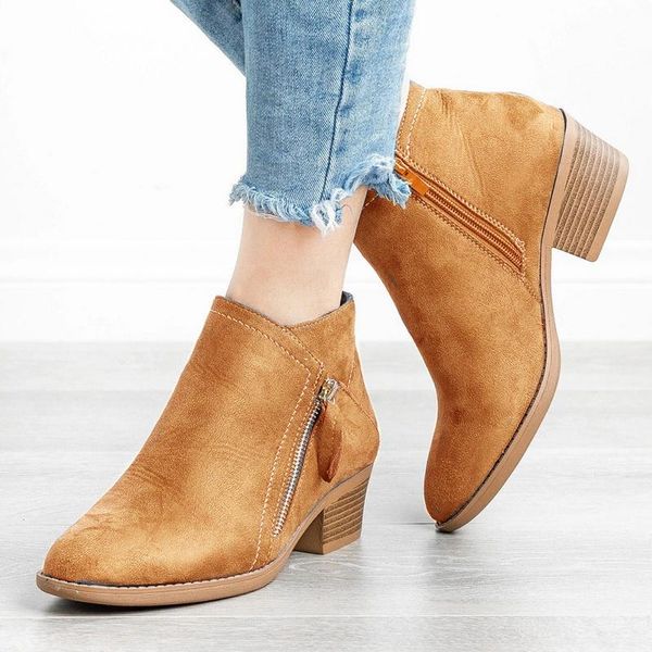 boots women side zipper fashion suede low heel shoes short square heels casual ankle plus size 43 botas mujer, Black
boots women side zipper fashion suede low heel shoes short square heels casual ankle plus size 43 botas mujer, Black