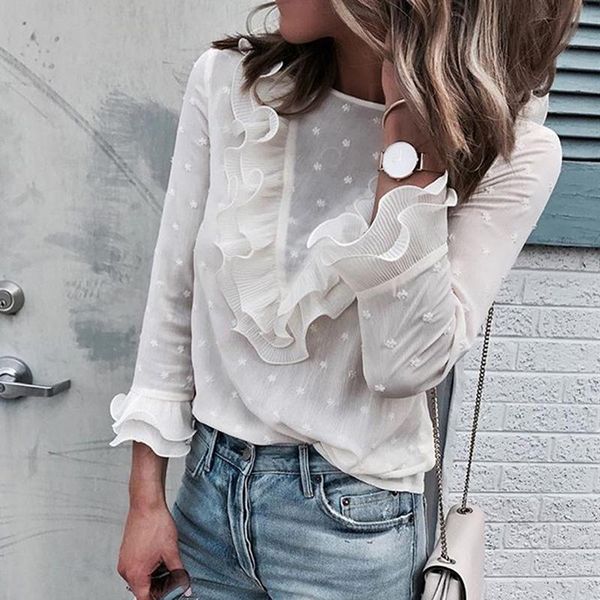 women's blouses & shirts o neck shirt long sleeve blouse blusa feminina women ladies elegant casual ruffles lace polka dot, White
women's blouses & shirts o neck shirt long sleeve blouse blusa feminina women ladies elegant casual ruffles lace polka dot, White