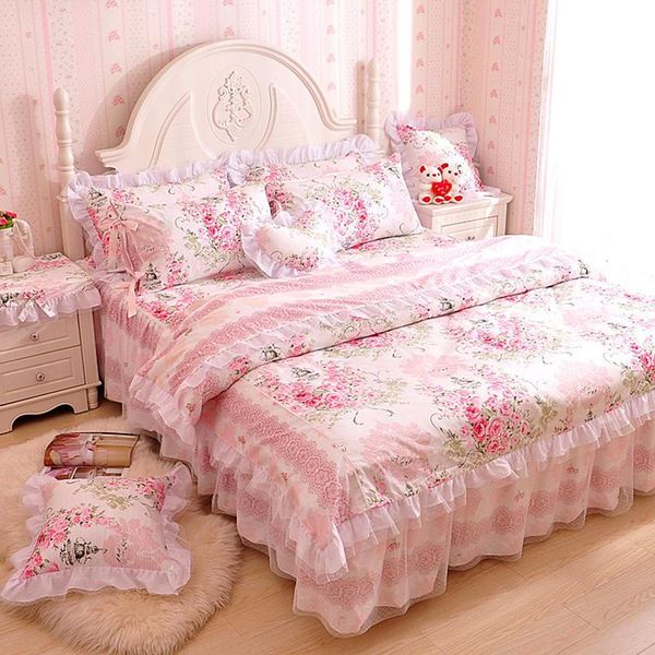 bedding sets 100% cotton pink blue king double size girls set ruffles korean bed lace skirt duvet princess cover
bedding sets 100% cotton pink blue king double size girls set ruffles korean bed lace skirt duvet princess cover