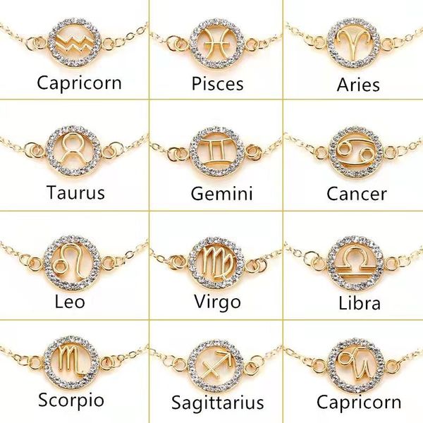 charm bracelets diamond twelve constellation bracelet student accessories round letter stainless steel cutting personality creative simple l, Golden;silver
charm bracelets diamond twelve constellation bracelet student accessories round letter stainless steel cutting personality creative simple l, Golden;silver