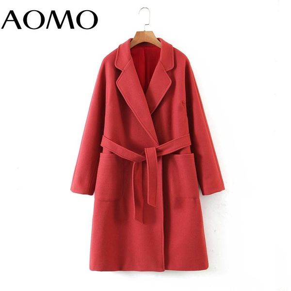 women's wool & blends aomo women 2021 winter thick red woolen coats with slash long sleeves pocket ladies elegant overcoat 2z15a, Black
women's wool & blends aomo women 2021 winter thick red woolen coats with slash long sleeves pocket ladies elegant overcoat 2z15a, Black