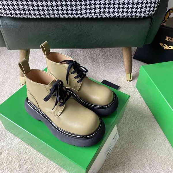 official website 70% off outlet martin boots women's british style summer new lace up casual round head thick bottom fried street knigh, Black