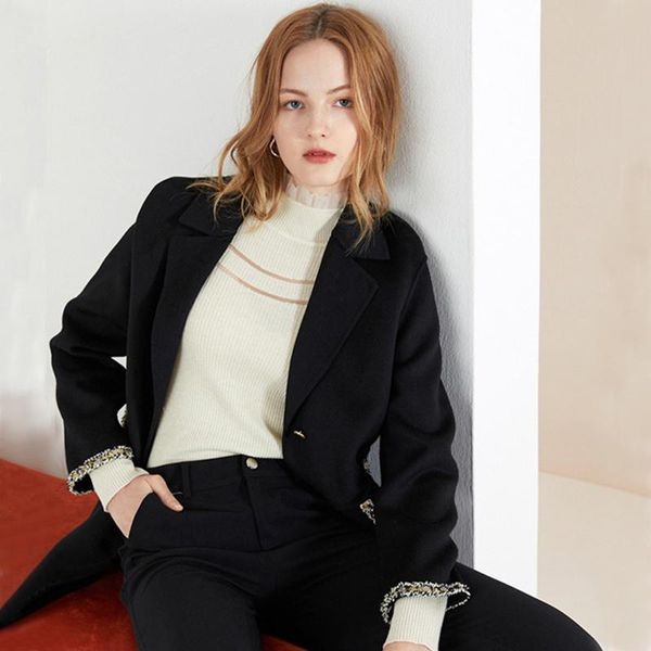 women's wool & blends 2021 winter solid color slim conventional black thick coat single breasted with pocket cuffs lace decorative fabr
women's wool & blends 2021 winter solid color slim conventional black thick coat single breasted with pocket cuffs lace decorative fabr