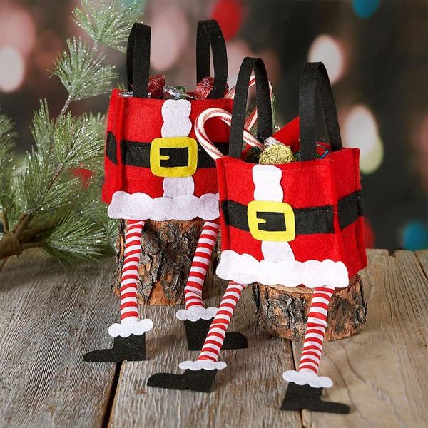 christmas decorations candy bag, portable striped leg storage bag hop-pocket with handgrip for apple gift festive party supplies
christmas decorations candy bag, portable striped leg storage bag hop-pocket with handgrip for apple gift festive party supplies