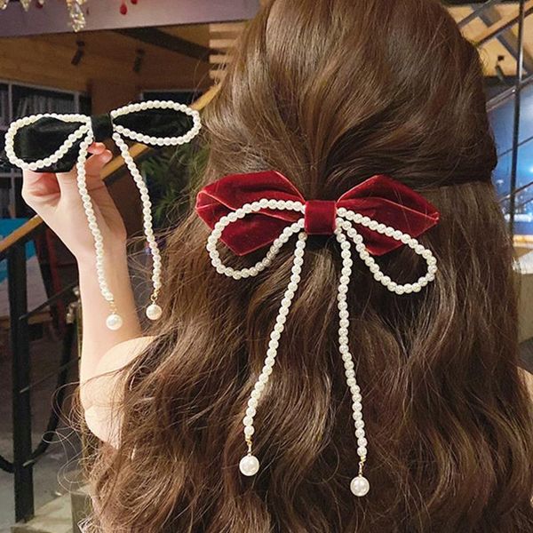 elegant velvet bowknot hair clips barrettes for women fashion pearl tassel grips girls sweet hairpins accessories &, Golden;silver
elegant velvet bowknot hair clips barrettes for women fashion pearl tassel grips girls sweet hairpins accessories &, Golden;silver