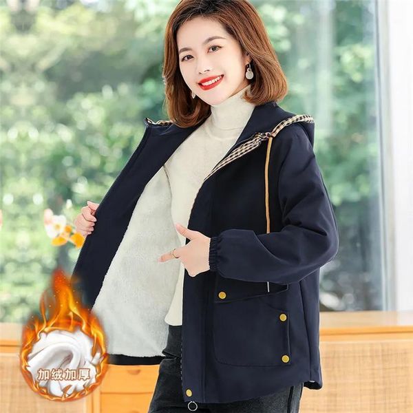 women's down & parkas add velvet thick coat short 2021 autumn winte hooded casual loose large size middle-aged mother jacket, Black
women's down & parkas add velvet thick coat short 2021 autumn winte hooded casual loose large size middle-aged mother jacket, Black