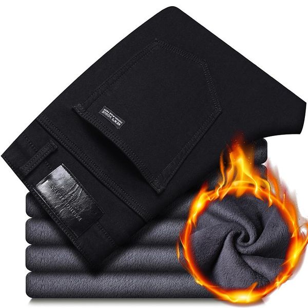 men's jeans black autumn and winter plus velvet thickening warm stretch slim straight leg pants youth business casual long, Blue
men's jeans black autumn and winter plus velvet thickening warm stretch slim straight leg pants youth business casual long, Blue