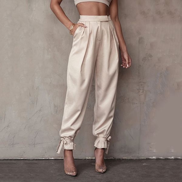 : spring and summer pants women's high waist lace up little leg pants women's wear women pants 210602, Black;white
: spring and summer pants women's high waist lace up little leg pants women's wear women pants 210602, Black;white