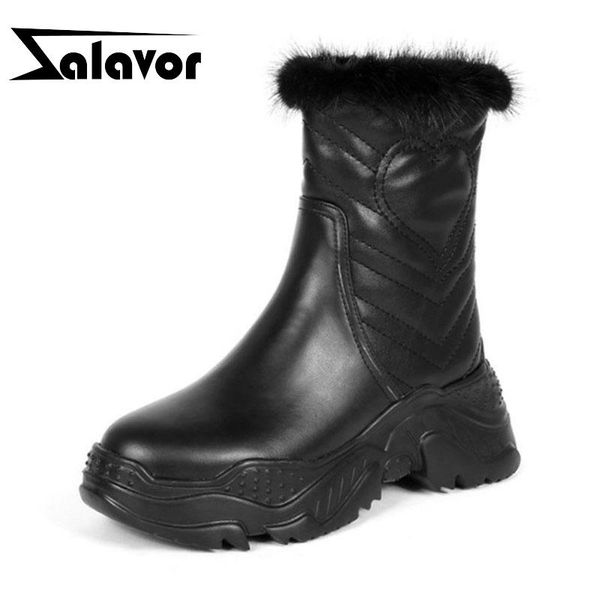 boots zalavor genuine leather ankle women 2021 winter warm fur wedges shoes casual zipper platform size 34-40, Black
boots zalavor genuine leather ankle women 2021 winter warm fur wedges shoes casual zipper platform size 34-40, Black
