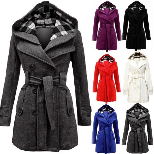 women's wool & blends women casual solid color coat with belt long sleeve chic outerwear ladies overcoat 2021 autumn winter lapel trenc, Black
women's wool & blends women casual solid color coat with belt long sleeve chic outerwear ladies overcoat 2021 autumn winter lapel trenc, Black