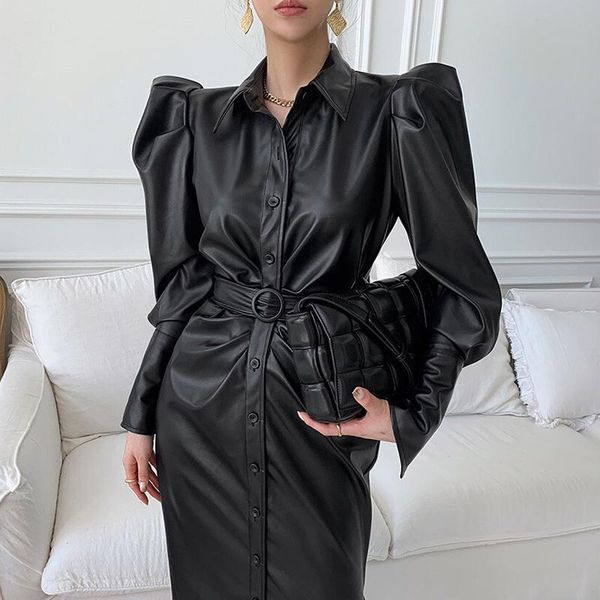 casual dresses zcsmll black vintage korean lapel single-breasted belt waist split puff sleeve pu leather motorcycle dress women, Black;gray
casual dresses zcsmll black vintage korean lapel single-breasted belt waist split puff sleeve pu leather motorcycle dress women, Black;gray