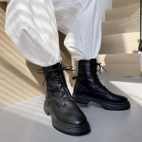 boots mezereon lace-up women shoes full grain leather fashion platform ankle round toe high quality, Black
boots mezereon lace-up women shoes full grain leather fashion platform ankle round toe high quality, Black