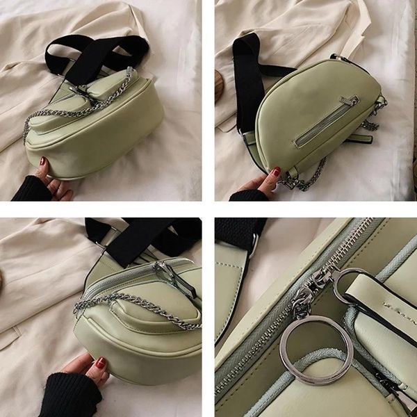 card holders easyant 2021 women metal chain waist bag vintage crossbody solid color lady chest, Brown;gray
card holders easyant 2021 women metal chain waist bag vintage crossbody solid color lady chest, Brown;gray