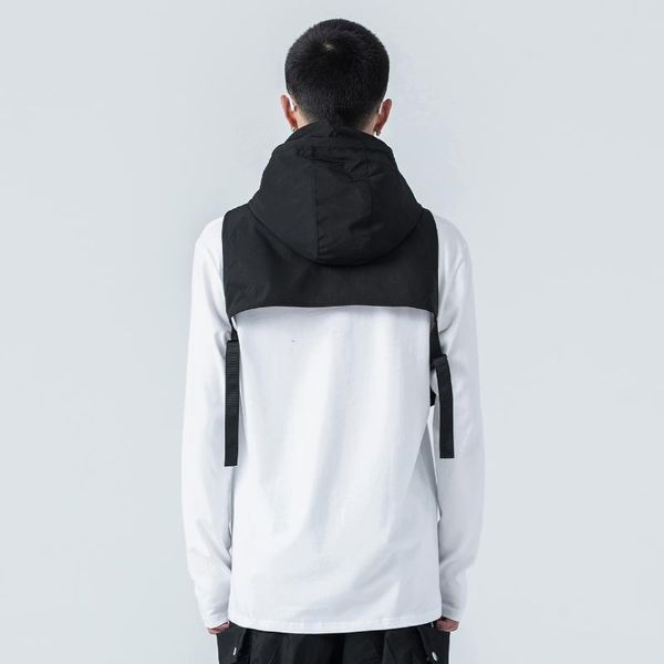 men's vests funtional half length zipper men hooded jackets coats overalls tactical sleeveless cargo streetwear techwear, Black;white
men's vests funtional half length zipper men hooded jackets coats overalls tactical sleeveless cargo streetwear techwear, Black;white