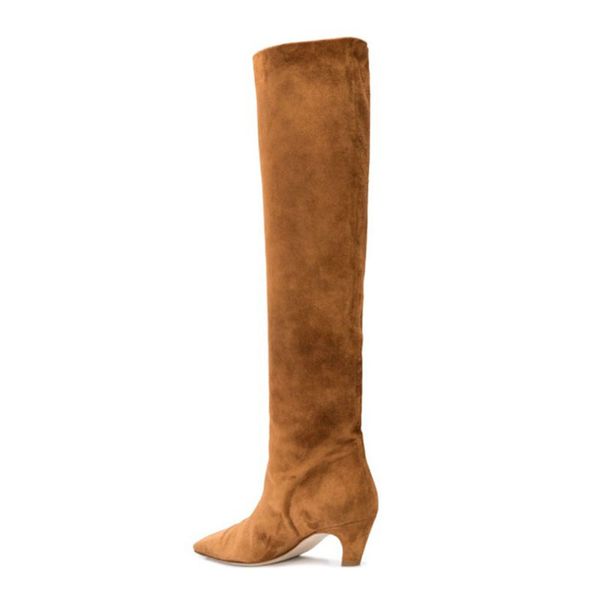 women fashion knee high boots flock square toe strange heels slip on solid color retro ladies footwear size 34-43, Black
women fashion knee high boots flock square toe strange heels slip on solid color retro ladies footwear size 34-43, Black