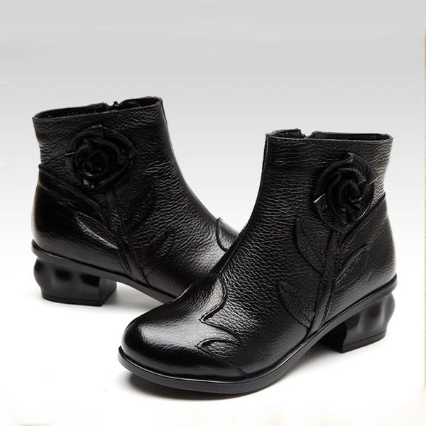 fashion genuine leather winter ankle boots women shoes booties woman platform botines mujer 2021, Black
fashion genuine leather winter ankle boots women shoes booties woman platform botines mujer 2021, Black
