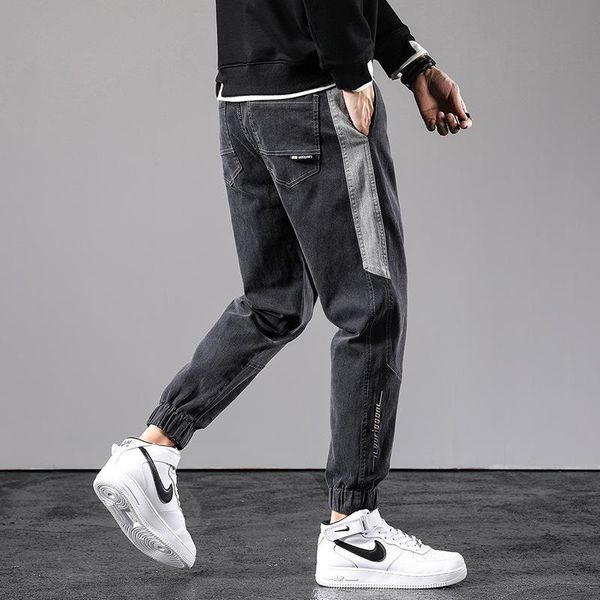 men's jeans uk-2075 men tapered fashion trendy loose casual patchwork streetwear hip hop drawstring denim harem pants, Blue
men's jeans uk-2075 men tapered fashion trendy loose casual patchwork streetwear hip hop drawstring denim harem pants, Blue