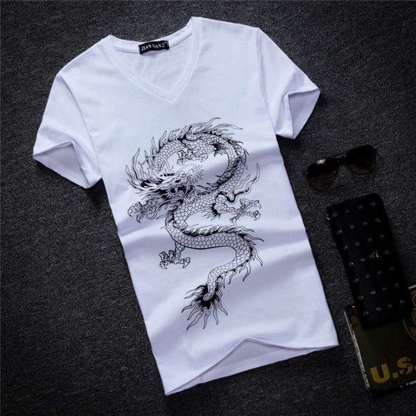 heart neck men's v-neck letter printing short sleeve t-shirt cotton half loose chinese dragon, White;black
heart neck men's v-neck letter printing short sleeve t-shirt cotton half loose chinese dragon, White;black