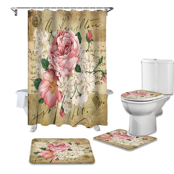 shower curtains rose flower bouquet retro durable waterproof curtain set bathroom rugs carpet toilet seat cover pad floor mat
shower curtains rose flower bouquet retro durable waterproof curtain set bathroom rugs carpet toilet seat cover pad floor mat