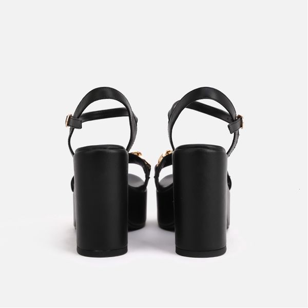 sandals womans new modern wedges genuine leather metal chain platform buckle strap rome super high lady footwear s4db, Black
sandals womans new modern wedges genuine leather metal chain platform buckle strap rome super high lady footwear s4db, Black