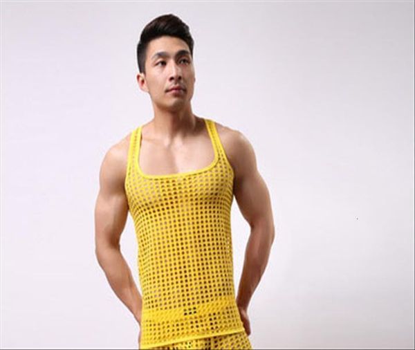 fashion brand men mens see inner fishnet funny tank gay bodybuilding sleeveless vest singlets, White;black
fashion brand men mens see inner fishnet funny tank gay bodybuilding sleeveless vest singlets, White;black