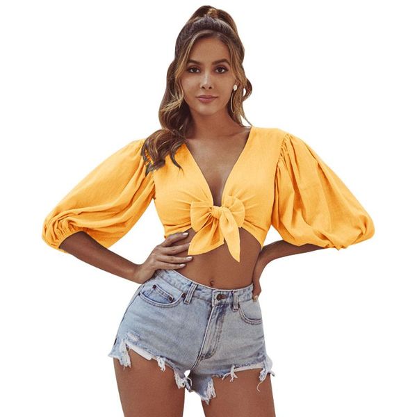 women's blouses & shirts 2021 summer slimming shirt fashion all-match v-neck lantern sleeve short bow blouse, White
women's blouses & shirts 2021 summer slimming shirt fashion all-match v-neck lantern sleeve short bow blouse, White