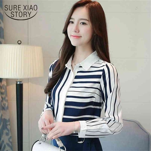 fashion korean women blouse long-sleeved thin chiffon striped square collar ol style slim fit 0924 40 210506, White
fashion korean women blouse long-sleeved thin chiffon striped square collar ol style slim fit 0924 40 210506, White