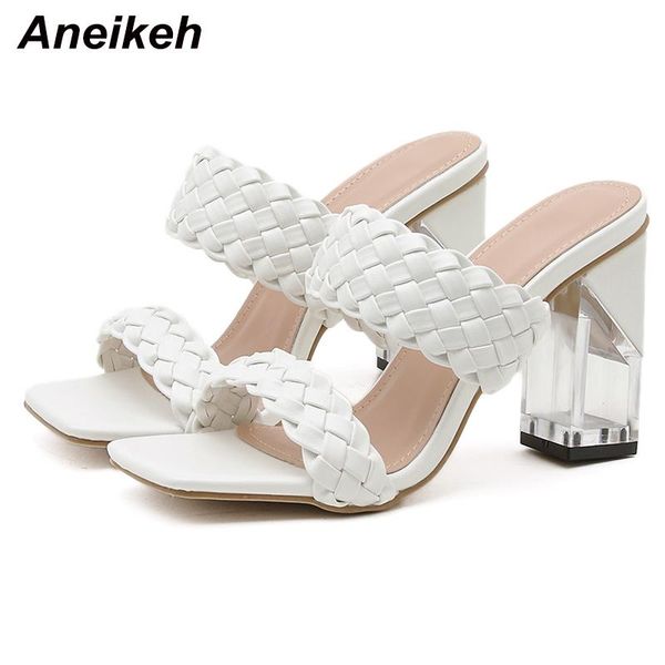 aneikeh weave pu mules summer head peep toe transparent high heel fashion slip on slides ladies party women shoes 35-42 slippers, Black
aneikeh weave pu mules summer head peep toe transparent high heel fashion slip on slides ladies party women shoes 35-42 slippers, Black