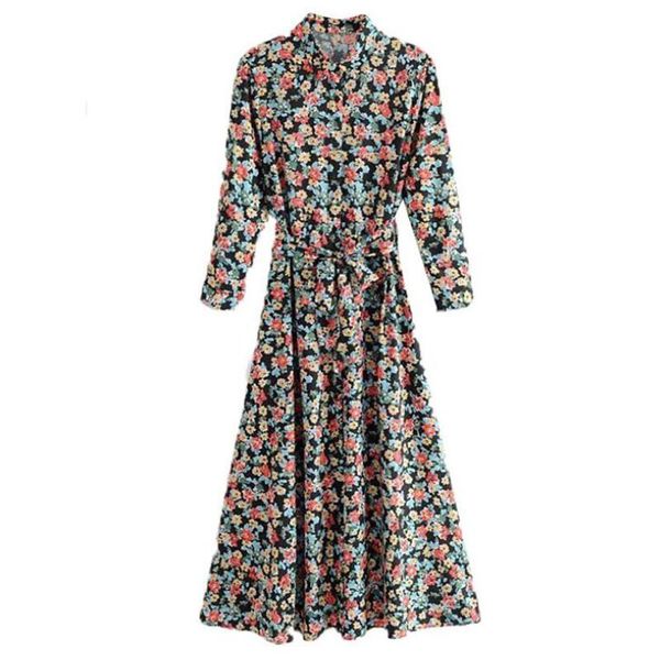 casual dresses vintage floral print maxi dress women boho long sleeve sashes turn down collar shirt 2021, Black;gray
casual dresses vintage floral print maxi dress women boho long sleeve sashes turn down collar shirt 2021, Black;gray