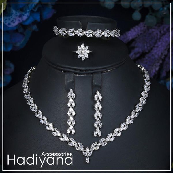 earrings & necklace hadiyana brand sparkling luxury cubic zircon crystal 4pcs set jewellery bridal sets for women wedding sliver cn027, Silver
earrings & necklace hadiyana brand sparkling luxury cubic zircon crystal 4pcs set jewellery bridal sets for women wedding sliver cn027, Silver