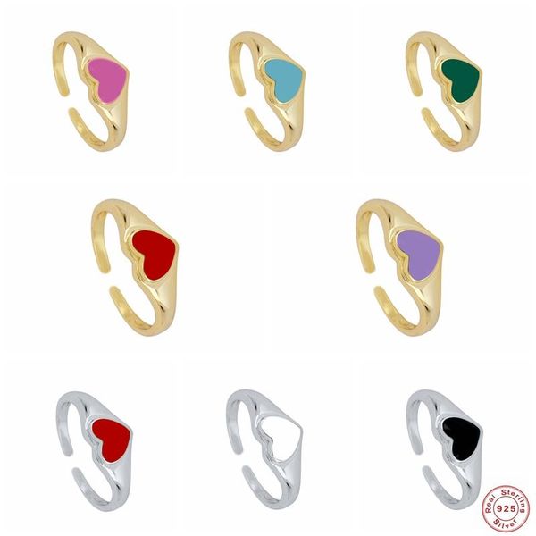 cluster rings s925 sterling silver wedding ring colorful enamel dripping oil love heart finger for women girl mother's day birthday gif, Golden;silver
cluster rings s925 sterling silver wedding ring colorful enamel dripping oil love heart finger for women girl mother's day birthday gif, Golden;silver