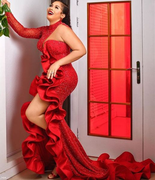 2022 plus size arabic aso ebi red stylish mermaid prom dresses sequined lace evening formal party second reception birthday gowns dress zj52, Black
2022 plus size arabic aso ebi red stylish mermaid prom dresses sequined lace evening formal party second reception birthday gowns dress zj52, Black