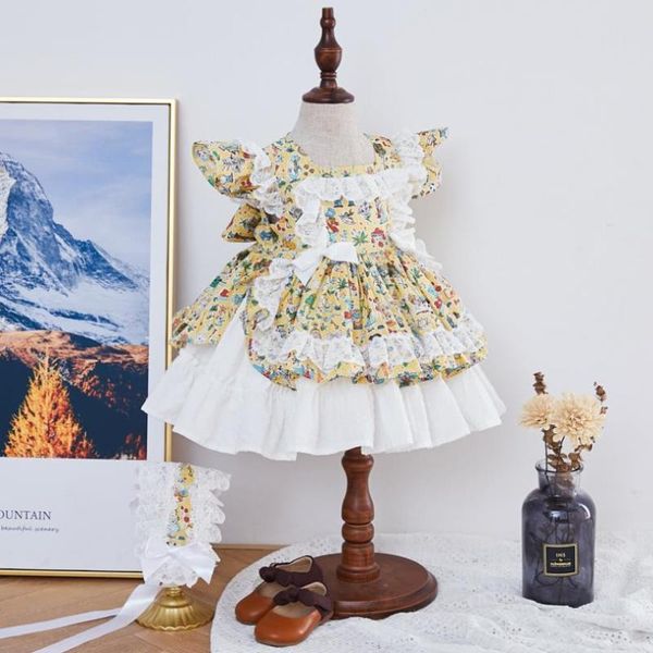 girl's dresses 2pcs spanish lolita princess dress lace stitching print sweet cute ball gown birthday party easter for girls y3492, Red;yellow
girl's dresses 2pcs spanish lolita princess dress lace stitching print sweet cute ball gown birthday party easter for girls y3492, Red;yellow