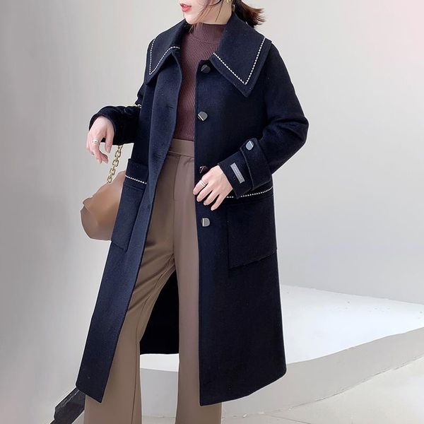 women's wool & blends 2021 women coat long autumn and winter fashion overcoat female jacket outerwear clothing #66906, Black
women's wool & blends 2021 women coat long autumn and winter fashion overcoat female jacket outerwear clothing #66906, Black